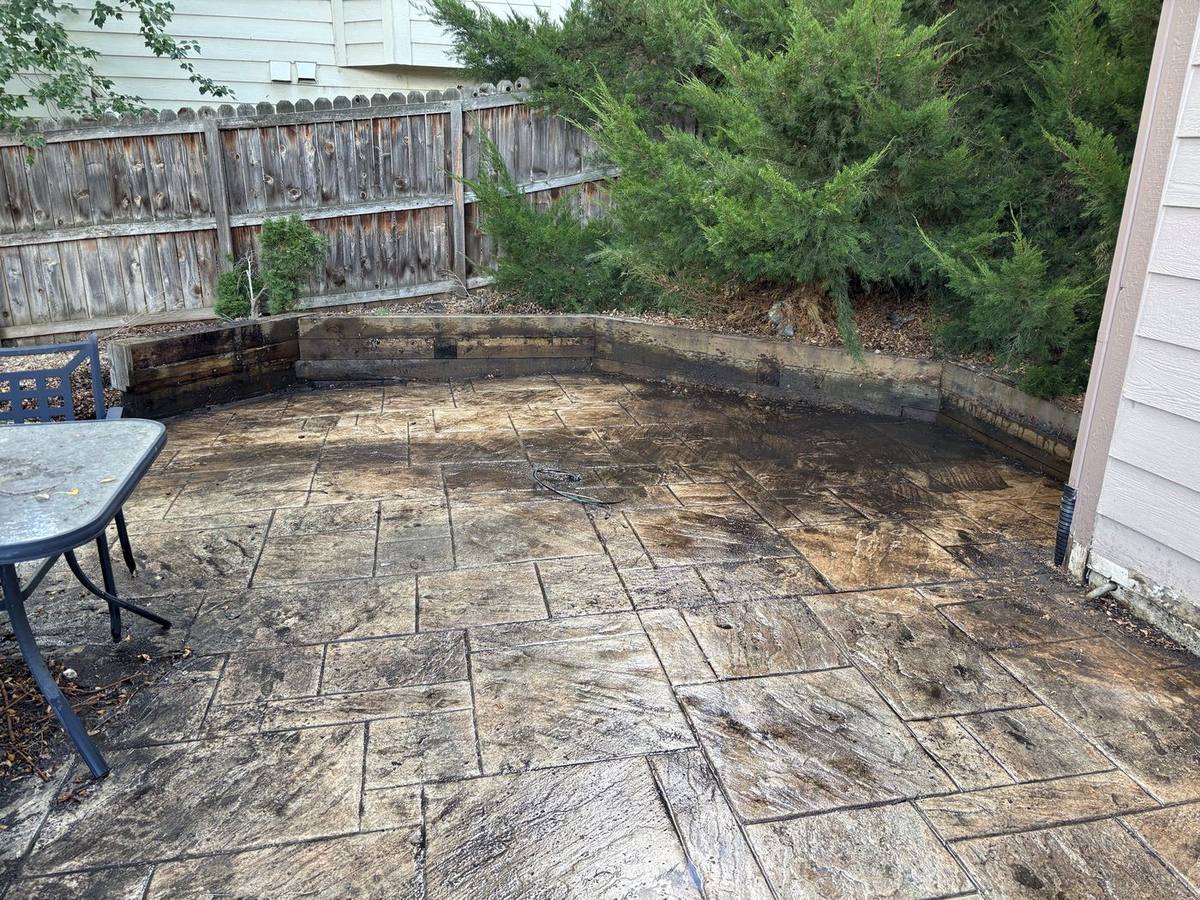 Same patio after the deck and hot tub were removed and hauled off