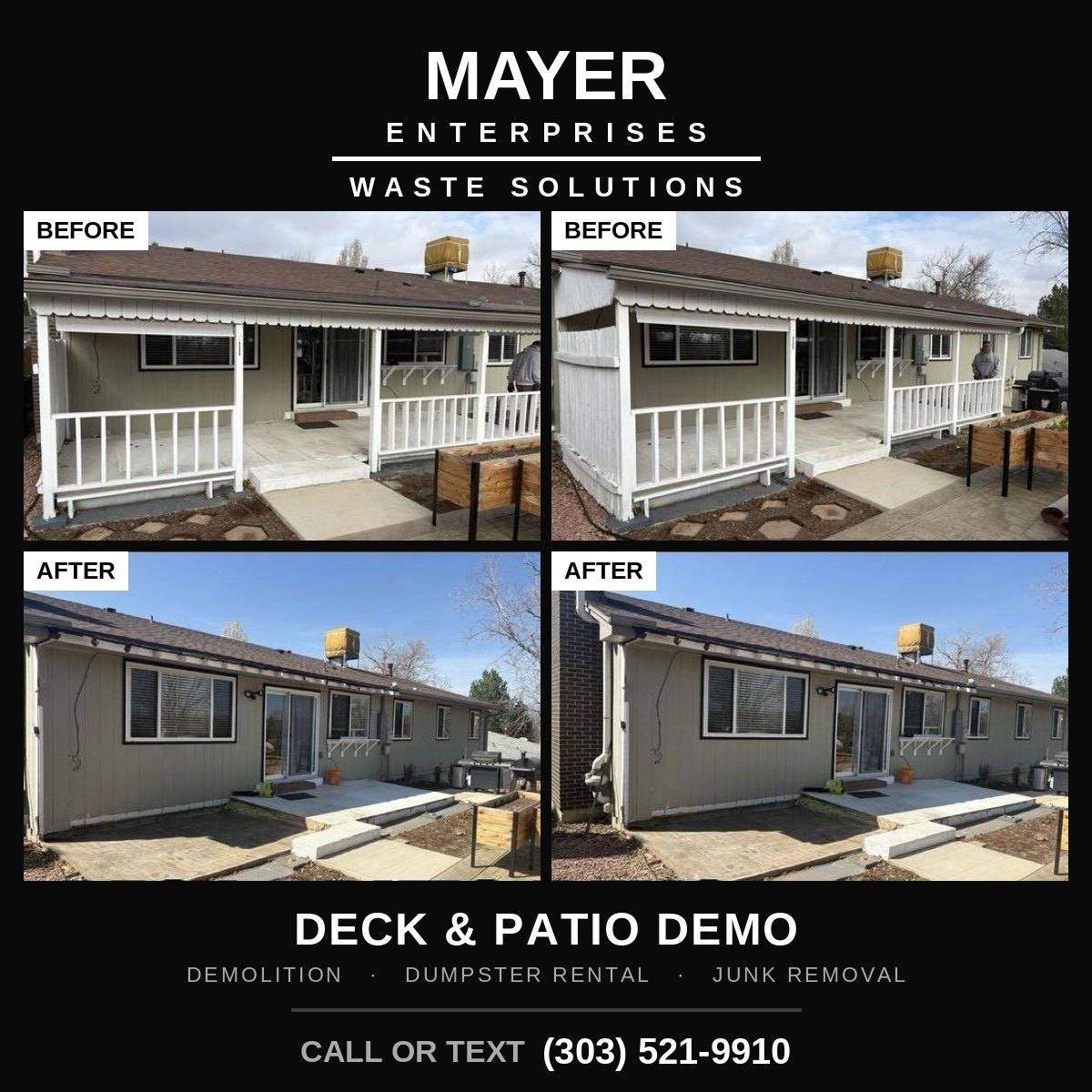Deck & Patio Demolition in Denver before and after