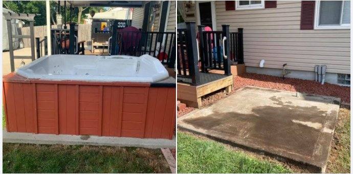 Hot Tub Removal in Denver before and after